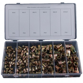 Preview: Craft-Equip 150 tlg. Stahl Blindnietmuttern