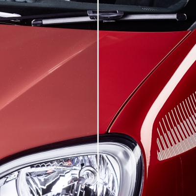 Preview: SONAX 500ml SONAX 500ml Polish + Wax Color ROT + Craft-Equip Ø90mm Polierpuck ROT + Craft-Equip Microfasertuch BLAU+ Wax Color SILBER + Craft-Equip Ø90mm Polierpuck ROT + Craft-Equip Microfasertuch BLAU