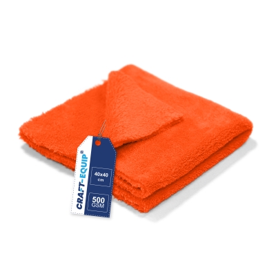 Preview: Craft-Equip randloses Microfasertuch orange 40 x 40cm 500 GSM