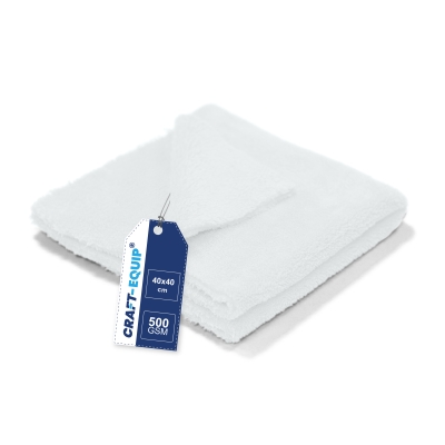 Preview: Craft-Equip randloses Microfasertuch weiss 40 x 40cm 500 GSM