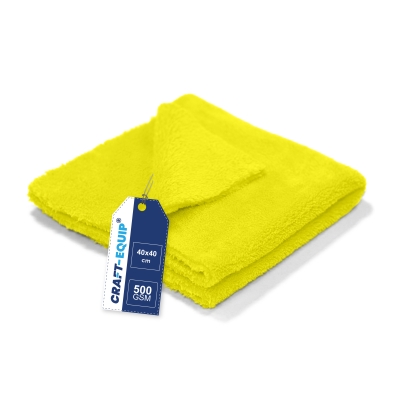 Preview: Craft-Equip randloses Microfasertuch gelb 40 x 40cm 500 GSM