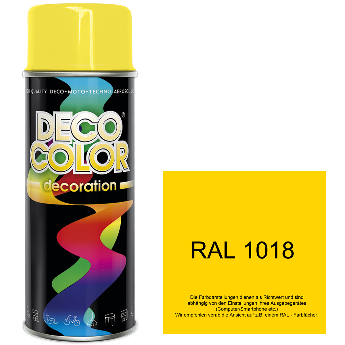 Deco Color Lackspray 12er Sparpack – Mausgrau Glanz RAL 7005, 400 Ml/Dose, Für Innen & Außen