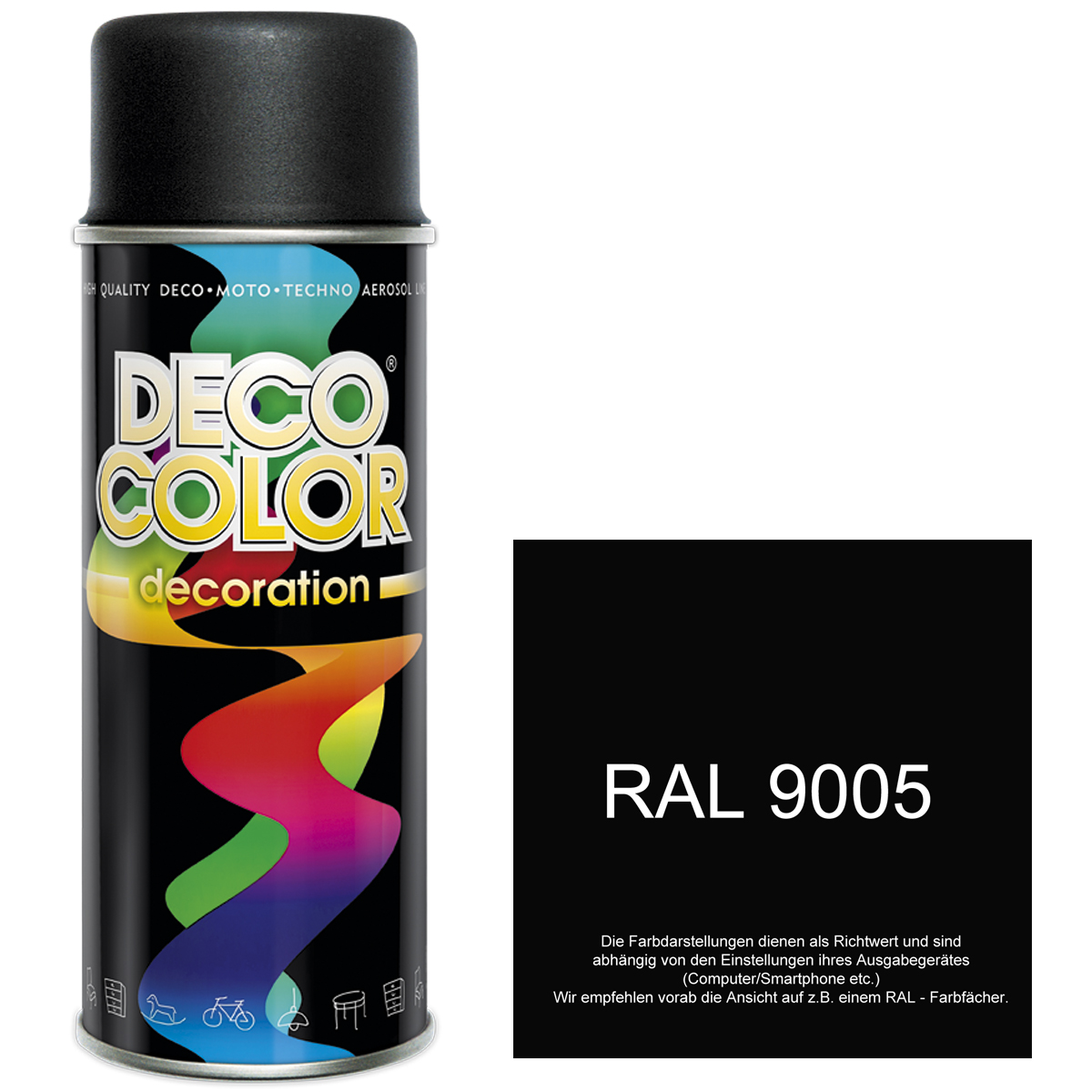 Deco Color Lackspray 12er Sparpack – Mausgrau Glanz RAL 7005, 400 Ml/Dose, Für Innen & Außen