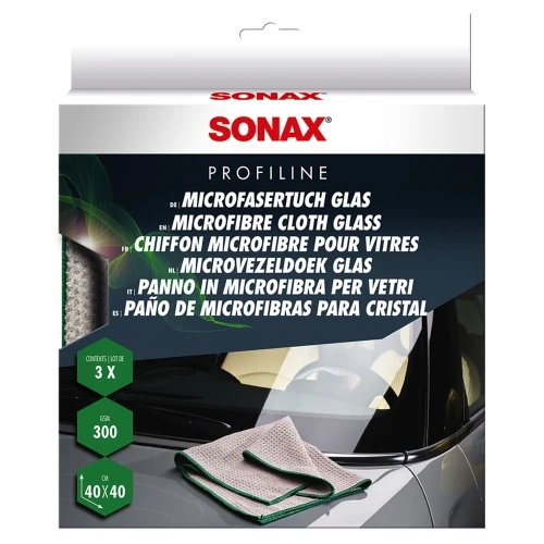 SONAX 3er Pack Microfasertücher Glas
