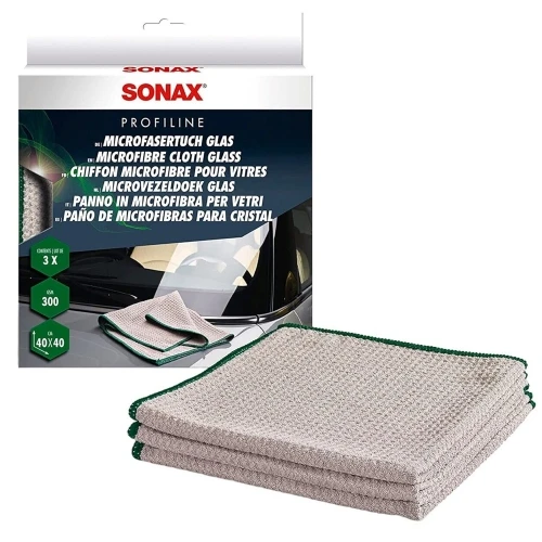SONAX 3er Pack Microfasertücher Glas