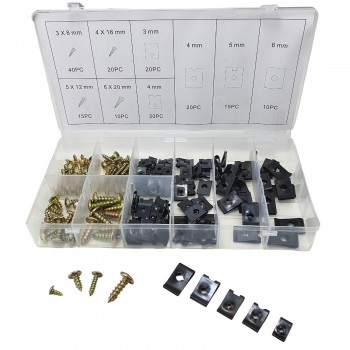 Preview: Craft-Equip 170 tlg. Blechmuttern + Blechschrauben Set