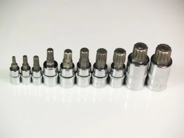 Craft-Equip 10tlg. Innenvielzahn Bit-Satz 1/4" 3/8" 1/2" M4-M18