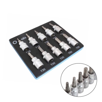 Preview: SATRA 10 tlg TORX Steckschlüsseleinsätze 3/8 Zoll