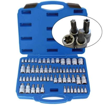 SATRA 60 tlg Torx Steckschlüssel-Satz E-Profil T-Profil Torx-Plus