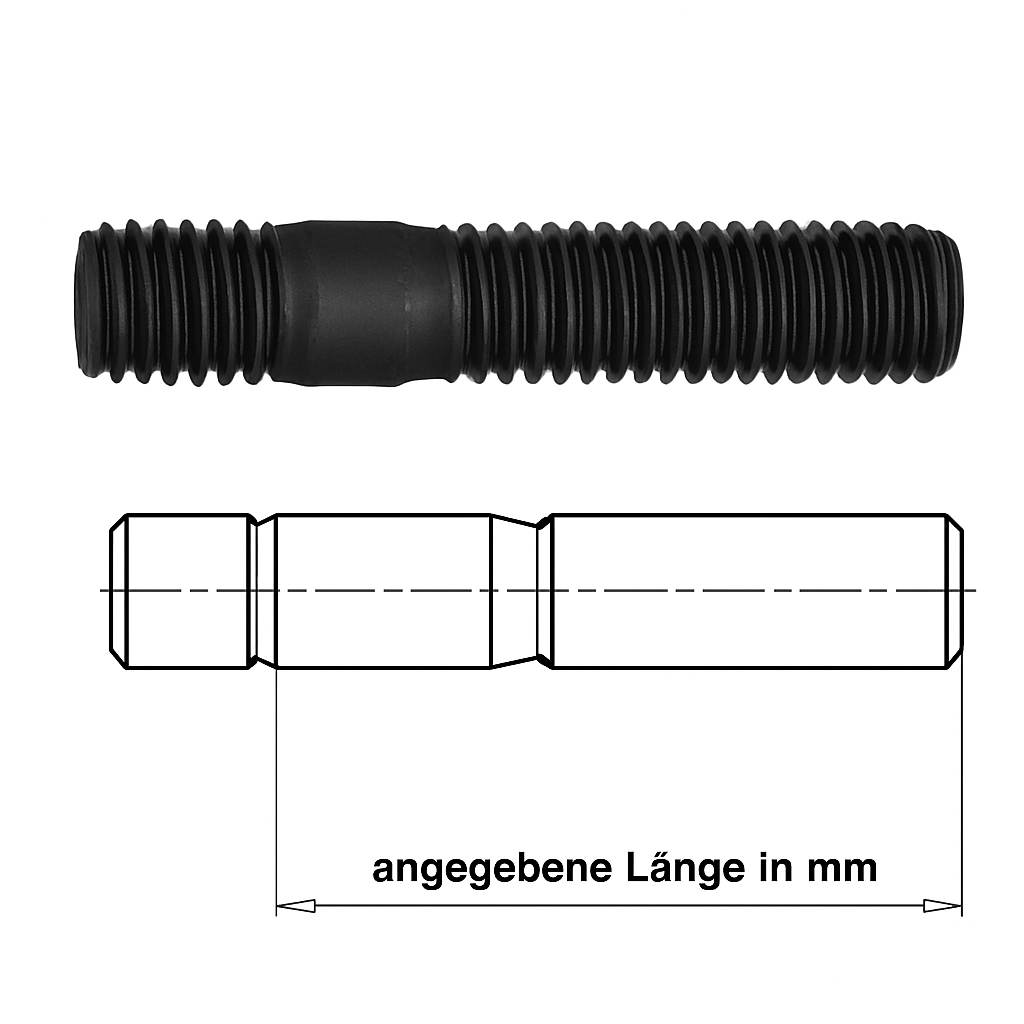 Stehbolzen Stay Bolt M10x1,25 1300 N/mm² 65mm Oldtimer Autocross Gaerbox Car