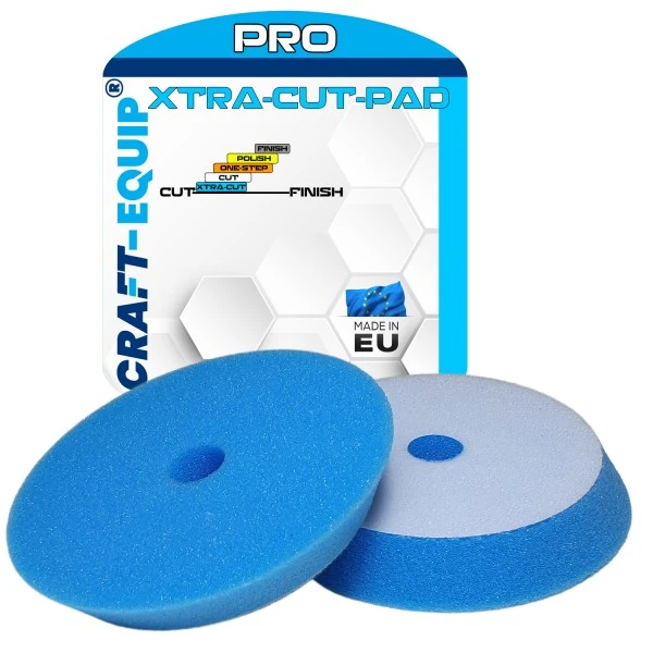 Craft-Equip PRO Ø150mm DA Polierschwamm XTRA-CUT BLAU