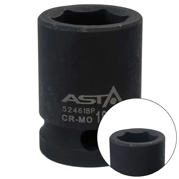ASTA 1/2" Sechskant Schlagnuss kurz SW 17mm ASTA 1/2" Sechskant Schlagnuss kurz SW 17mm