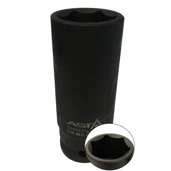 ASTA 1/2" Sechskant Schlagnuss lang SW 24mm ASTA 1/2" Sechskant Schlagnuss lang SW 24mm