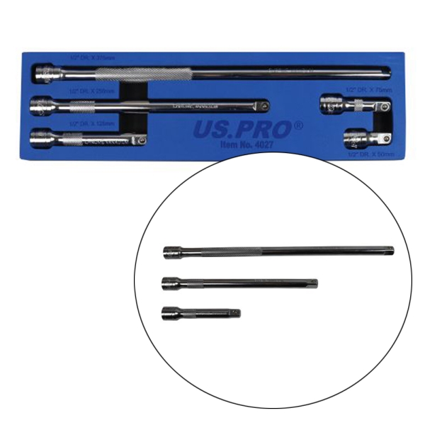 US PRO 5er Set Verlängerungen 1/2"