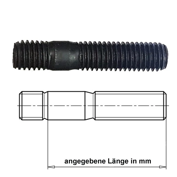 Stehbolzen für Kipphebelwelle, M10 / M8 Standardlänge, 121141