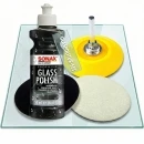 SONAX 250ml Glass Polish + 2 Stück Flexipads Ø75mm Glas-Polierpads + Craft-Equip Stützteller